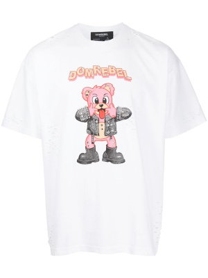 

Punk Bear graphic-print T-shirt, DOMREBEL Punk Bear graphic-print T-shirt