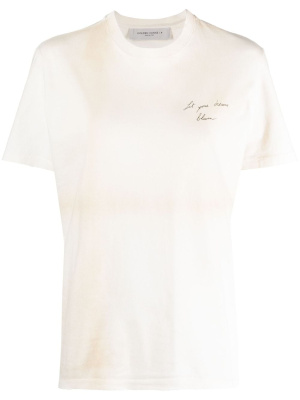 

Quote-print distressed cotton T-shirt, Golden Goose Quote-print distressed cotton T-shirt