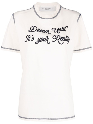 

Slogan-embroidered cotton T-shirt, Golden Goose Slogan-embroidered cotton T-shirt