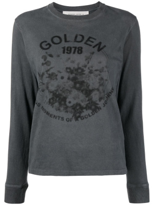 

Ilva logo print long-sleeve T-shirt, Golden Goose Ilva logo print long-sleeve T-shirt