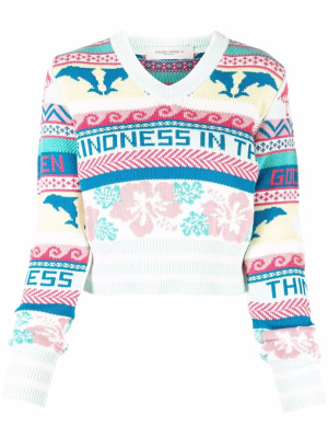 

Patterned knit cropped jumper, Golden Goose Patterned knit cropped jumper