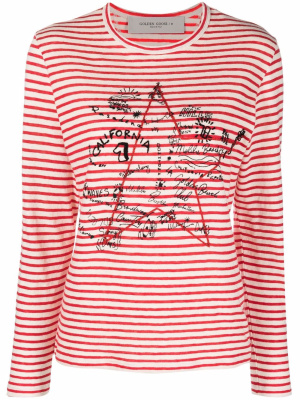 

Star-print striped long-sleeved T-shirt, Golden Goose Star-print striped long-sleeved T-shirt