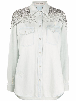 

Crystal-embellished denim shirt, Golden Goose Crystal-embellished denim shirt