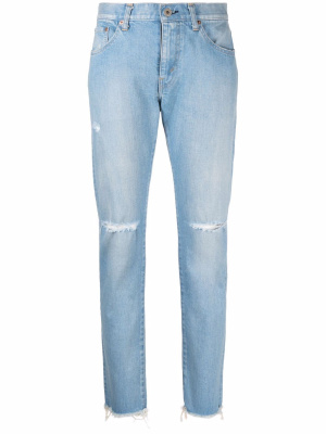 

Distressed skinny-cut jeans, Junya Watanabe Distressed skinny-cut jeans