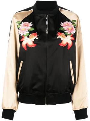 

Floral-embroidered bomber jacket, Junya Watanabe Floral-embroidered bomber jacket