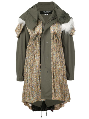 

Patchwork zip-front mid-length coat, Junya Watanabe Patchwork zip-front mid-length coat