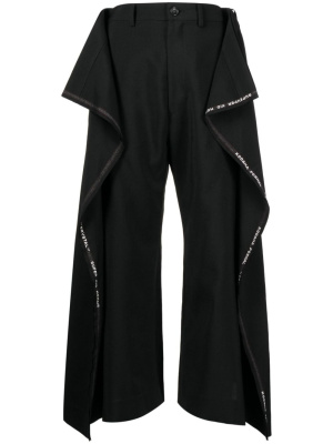 

Draped-detailing cropped trousers, Junya Watanabe Draped-detailing cropped trousers