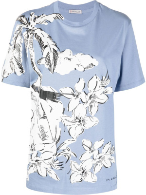 

Illustration-print cotton T-shirt, Moncler Illustration-print cotton T-shirt