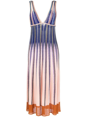 

Stripe-pattern plunge midi dress, Forte Forte Stripe-pattern plunge midi dress
