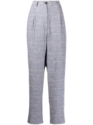 

Jacquard invert-pleat linen-blend trousers, Forte Forte Jacquard invert-pleat linen-blend trousers