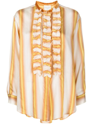 

Ruffled stripe-print blouse, Forte Forte Ruffled stripe-print blouse