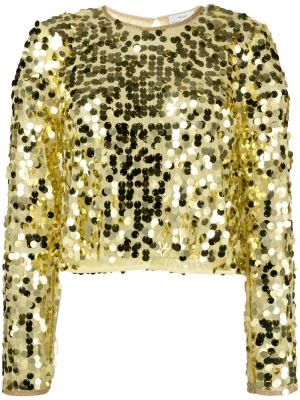 

Sequin-embellished long-sleeve top, Forte Forte Sequin-embellished long-sleeve top