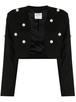 

Cropped pearl-embellished jacket, Forte Forte Cropped pearl-embellished jacket