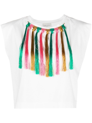 

Tassel-trim short-sleeve T-shirt, Forte Forte Tassel-trim short-sleeve T-shirt