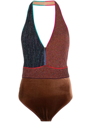 

Metallic-threaded halterneck bodysuit, Forte Forte Metallic-threaded halterneck bodysuit