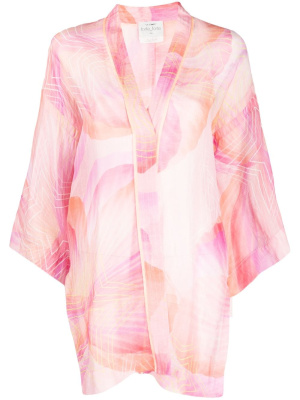 

Graphic-print open-front jacket, Forte Forte Graphic-print open-front jacket