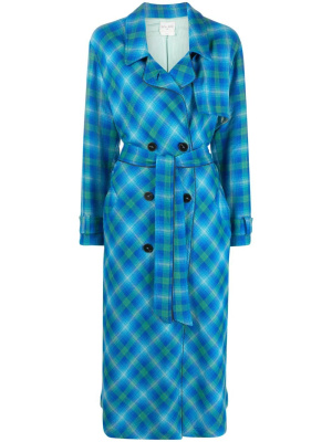 

Tartan-checked trench coat, Forte Forte Tartan-checked trench coat