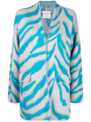 

Tiger-print V-neck cardigan, Forte Forte Tiger-print V-neck cardigan