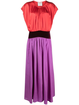 

Colour-block silk maxi dress, Forte Forte Colour-block silk maxi dress