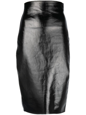 

High-waisted wax-coated skirt, Rick Owens High-waisted wax-coated skirt