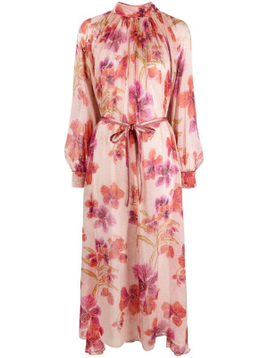 

Floral-print belted maxi dress, Forte Forte Floral-print belted maxi dress