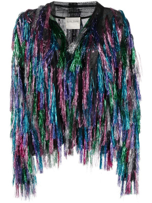 

Fringe-detail metallic jacket, Forte Forte Fringe-detail metallic jacket