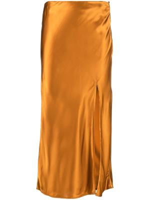 

Front-slit satin midi skirt, Forte Forte Front-slit satin midi skirt