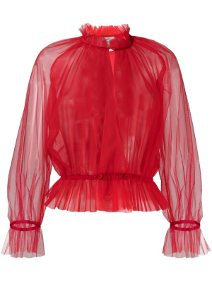 

Sheer ruffled peplum blouse, Forte Forte Sheer ruffled peplum blouse