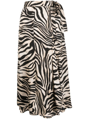 

Zebra-print wrap skirt, Forte Forte Zebra-print wrap skirt