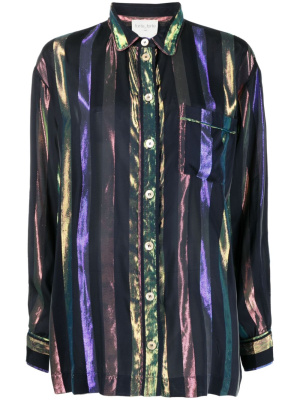 

Stripe-print metallic finish shirt, Forte Forte Stripe-print metallic finish shirt