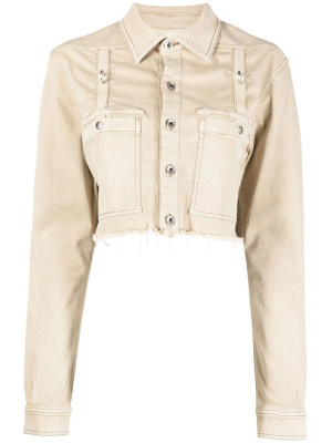 

Raw-cut cropped shirt jacket, Rick Owens Raw-cut cropped shirt jacket