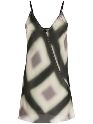 

Geometric print V-neck minidress, Rick Owens Geometric print V-neck minidress