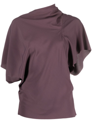 

Seb cowl-neck crepe top, Rick Owens Seb cowl-neck crepe top