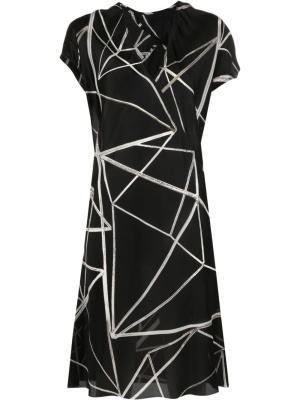 

Geometric-print wrap dress, Rick Owens Geometric-print wrap dress