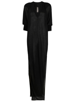 

V-neck long-sleeved maxi dress, Rick Owens V-neck long-sleeved maxi dress