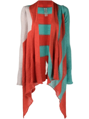 

Colour-block waterfall cardigan, Rick Owens Colour-block waterfall cardigan