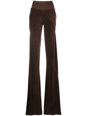 

Long-length velvet flared trousers, Rick Owens Long-length velvet flared trousers