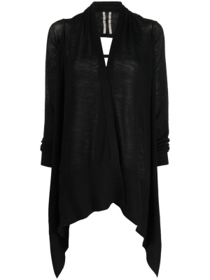 

Asymmetric wool-blend cardigan, Rick Owens Asymmetric wool-blend cardigan