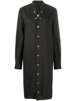 

Press-stud shirt dress, Rick Owens Press-stud shirt dress