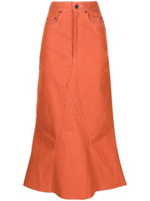 

High-waisted denim midi skirt, Rick Owens High-waisted denim midi skirt
