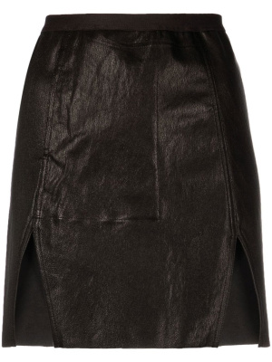

Side-slit leather miniskirt, Rick Owens Side-slit leather miniskirt