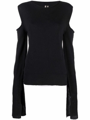 

Cut-shoulder longsleeved top, Rick Owens Cut-shoulder longsleeved top