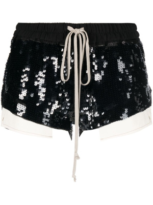 

Sequined drawstring shorts, Rick Owens Sequined drawstring shorts