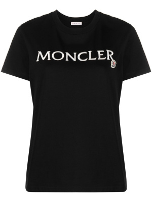 

Black Embroidered Logo T-shirt, Moncler Black Embroidered Logo T-shirt