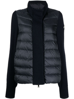 

High-neck padded knitted jacket, Moncler High-neck padded knitted jacket