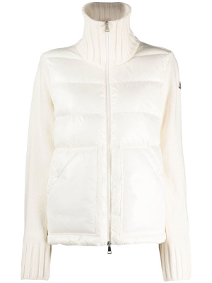 

Padded-panel wool cardigan, Moncler Padded-panel wool cardigan