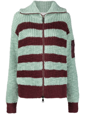 

Horizontal-stripe chunky-knit cardigan, Moncler Horizontal-stripe chunky-knit cardigan