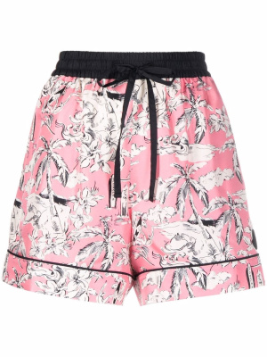 

Graphic-print silk shorts, Moncler Graphic-print silk shorts