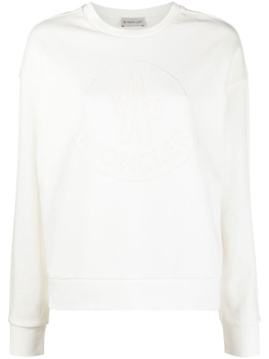 

Logo-embroidered fleece sweatshirt, Moncler Logo-embroidered fleece sweatshirt