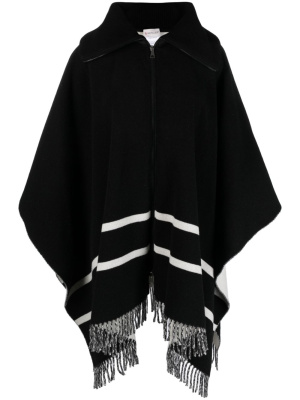 

Fringe-trim striped cape, Moncler Fringe-trim striped cape